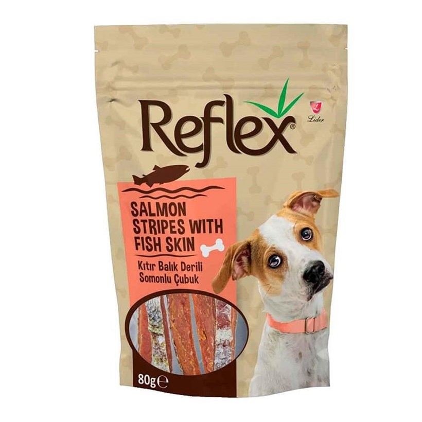 Reflex Balık Deri Sargılı Somon Etli Çubuk Köpek Ödül Maması 80gr, KATEGORİSİZ, Reflex