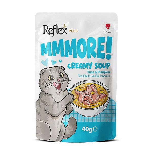 Reflex Plus MMore Ton Balıklı ve Balkabaklı Kedi Çorbası 40 Gr, Kedi Ödül Maması, Reflex