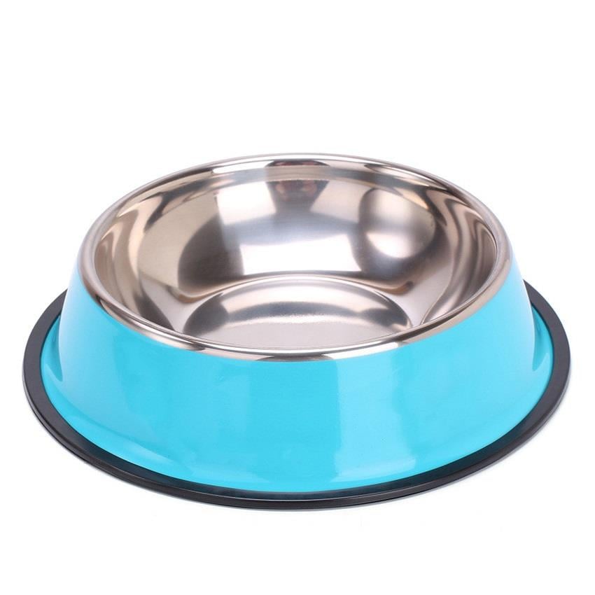 Renkli Baskılı Çelik Mama Kabı 22 CM Turkuvaz, KATEGORİSİZ, Pet Pretty