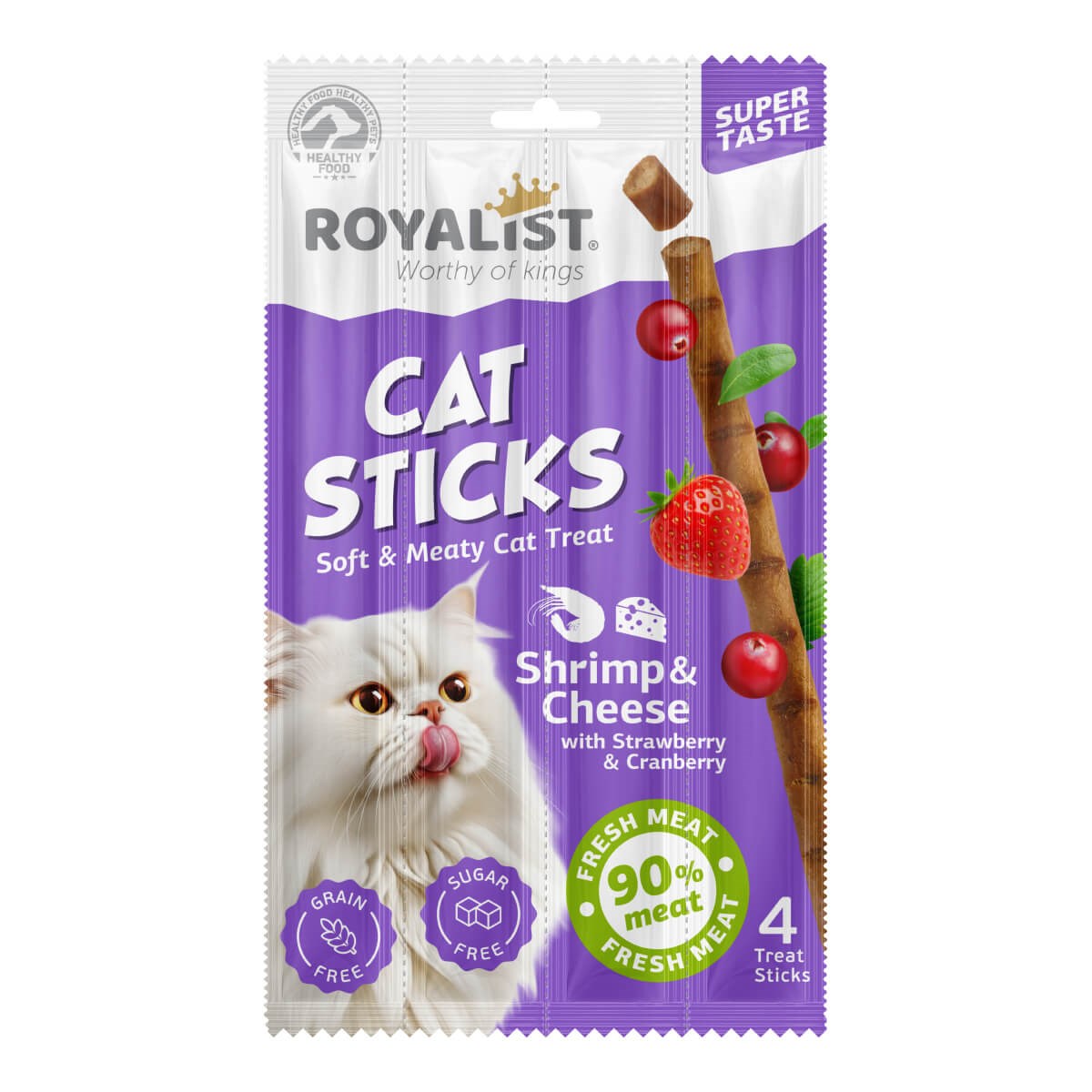 Royalist Cat Sticks Shirimp&Cheese Kedi Ödül Çubuğu 4x5Gr, KATEGORİSİZ, Royalist