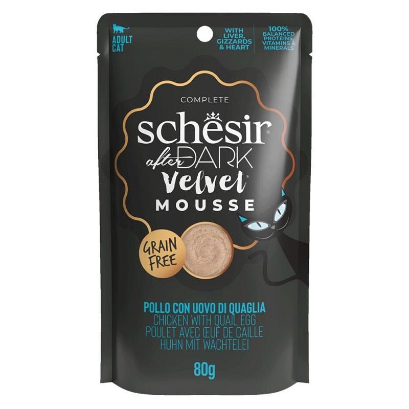Schesir After Dark Tavuklu ve Bıldırcın Yumurtalı Kedi Pouch Maması 80gr, Yetişkin Kedi Yaş Mama, Schesir