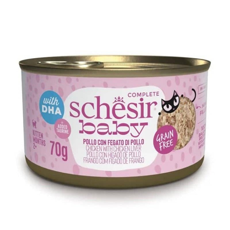 Schesir Babycat Tavuklu ve Ciğerli Yavru Kedi Konservesi 70gr, Yavru Kedi Yaş Mama, Schesir