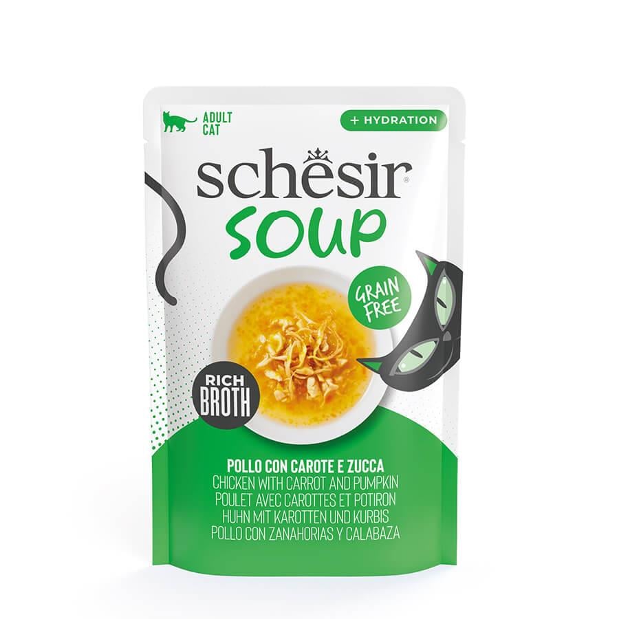 Schesir Soup Tavuk ile Bal Kabağı Yetişkin Kedi Çorbası Pouch 40g, Yetişkin Kedi Yaş Mama, Schesir