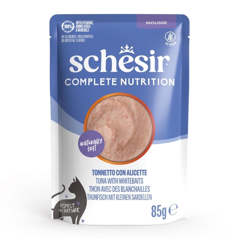 Schesir Ton Balıklı - Hamsili Mus Kedi Pouch Maması 85 Gr, Yetişkin Kedi Yaş Mama, Schesir