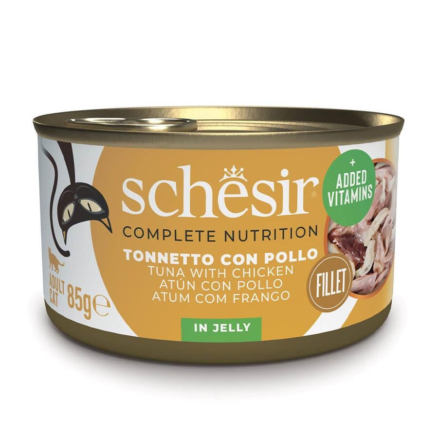 Schesir Ton Balıklı ve Tavuklu Kedi Konservesi 85 Gr, Yetişkin Kedi Yaş Mama, Schesir