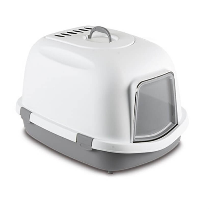 Stefanplast Süper Queen Kapalı Kedi Tuvaleti Pembe/Beyaz