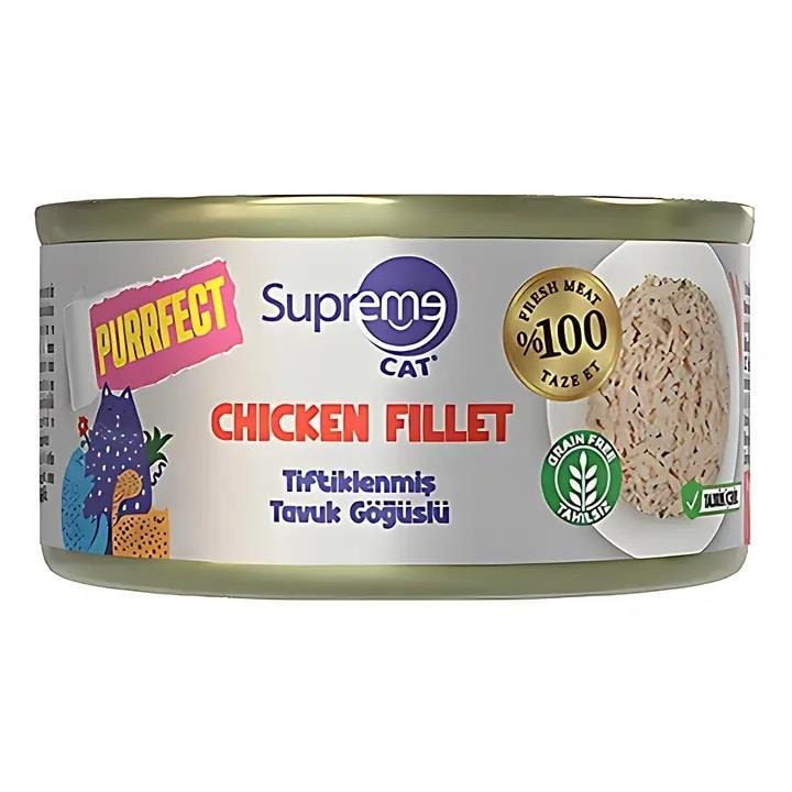 Supreme Tiftiklenmiş Tavuk Göğüs Etli Kedi Maması 70gr, Yaşlı Kedi Yaş Mama, Supreme