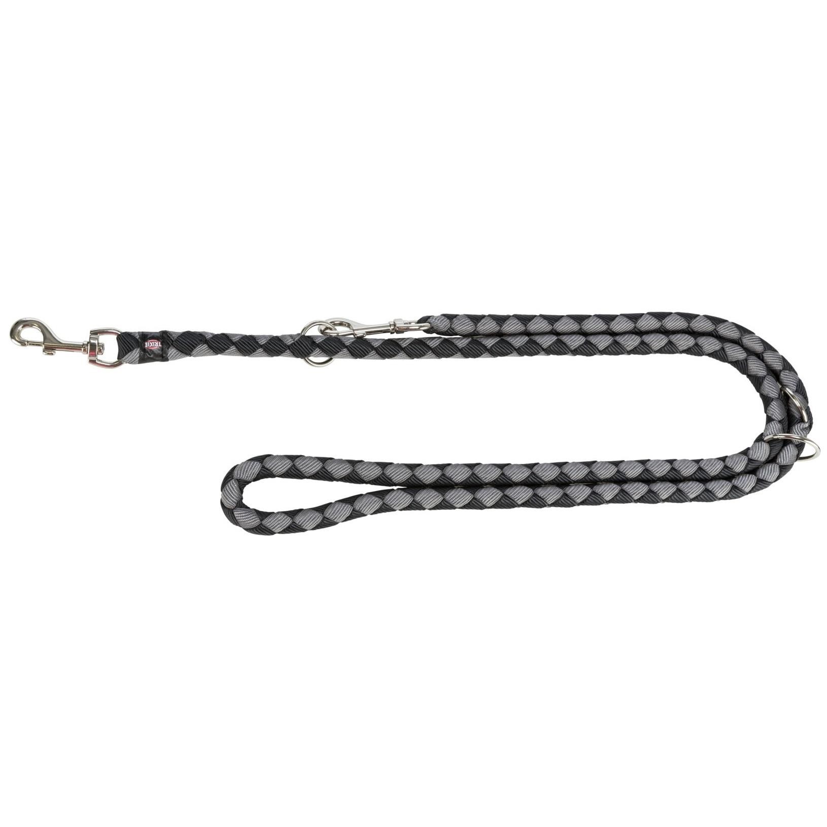 Trixie Cavo Ayarlanabilir Köpek Gezdirme Kayışı L-XL : 2 M / 18 mm Siyah / Gri, Köpek Gezdirme Tasması, Trixie