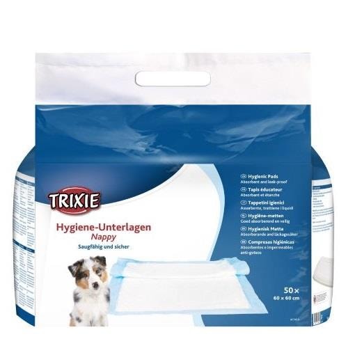Trixie  Köpek Hijyenik  Tuvalet Eğitim  Pedi  60 × 60  Cm, 50 Adet, Çiş Alıştırma Pedleri, Trixie