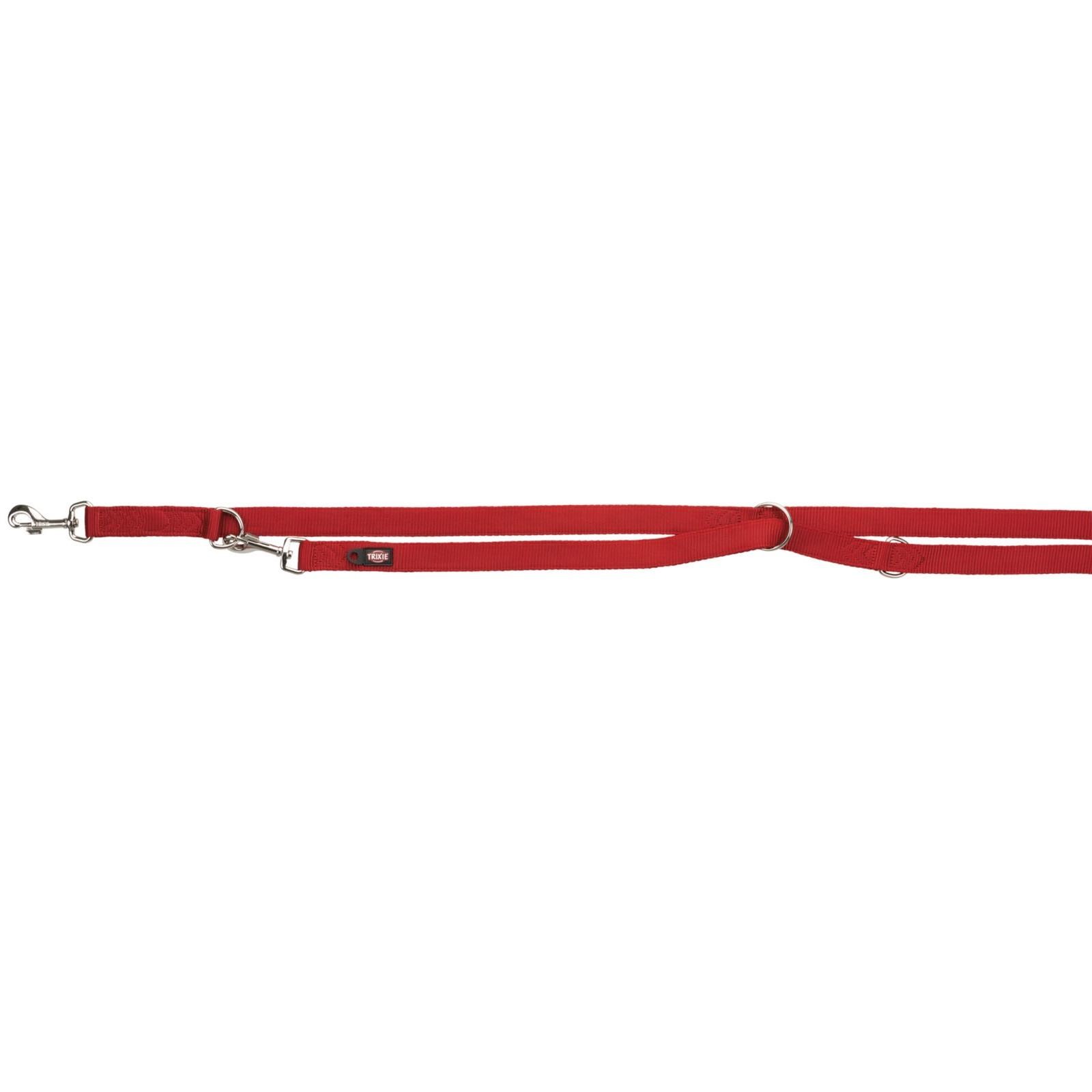 Trixie Premium Köpek Çift Katmanlı Ayarlanabilir Kayış M-L : 2 Mt / 20 mm Kırmızı, Köpek Gezdirme Tasması, Trixie