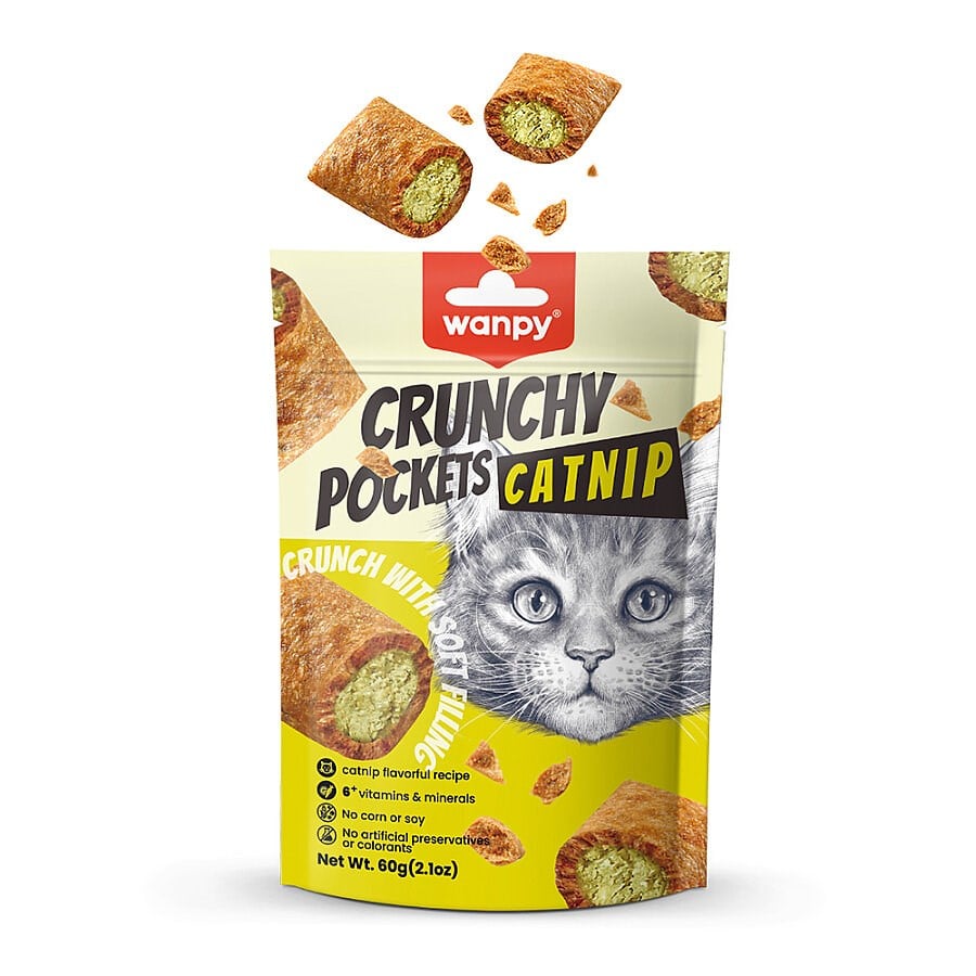 Wanpy Crunch Catnipli & Tavuklu Kedi Ödülü 60g, KATEGORİSİZ, Wanpy