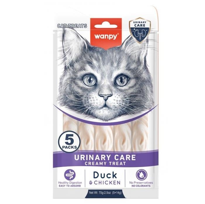 Wanpy Urinary Care Ördek&Tavuklu Kedi Ödülü 5x14gr, Kedi Ödül Maması, Wanpy