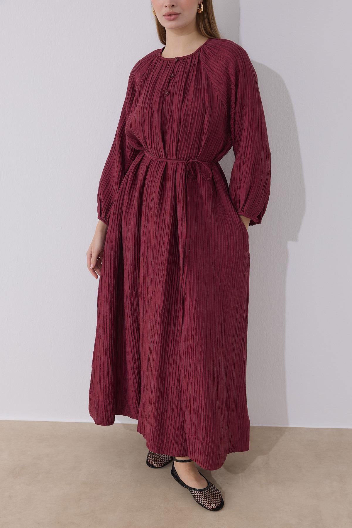 Bordo Odessa Elbise 