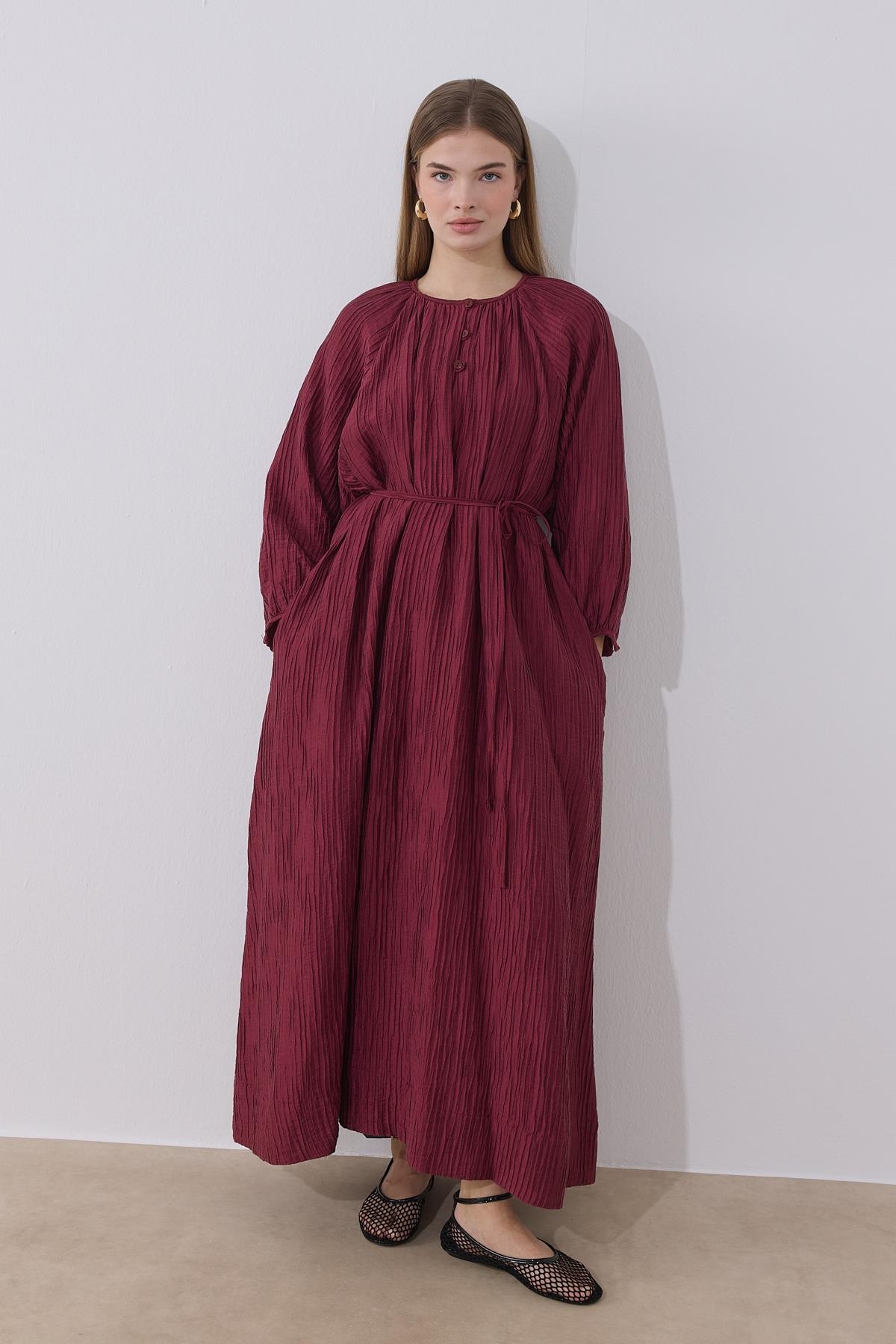 Bordo Odessa Elbise 