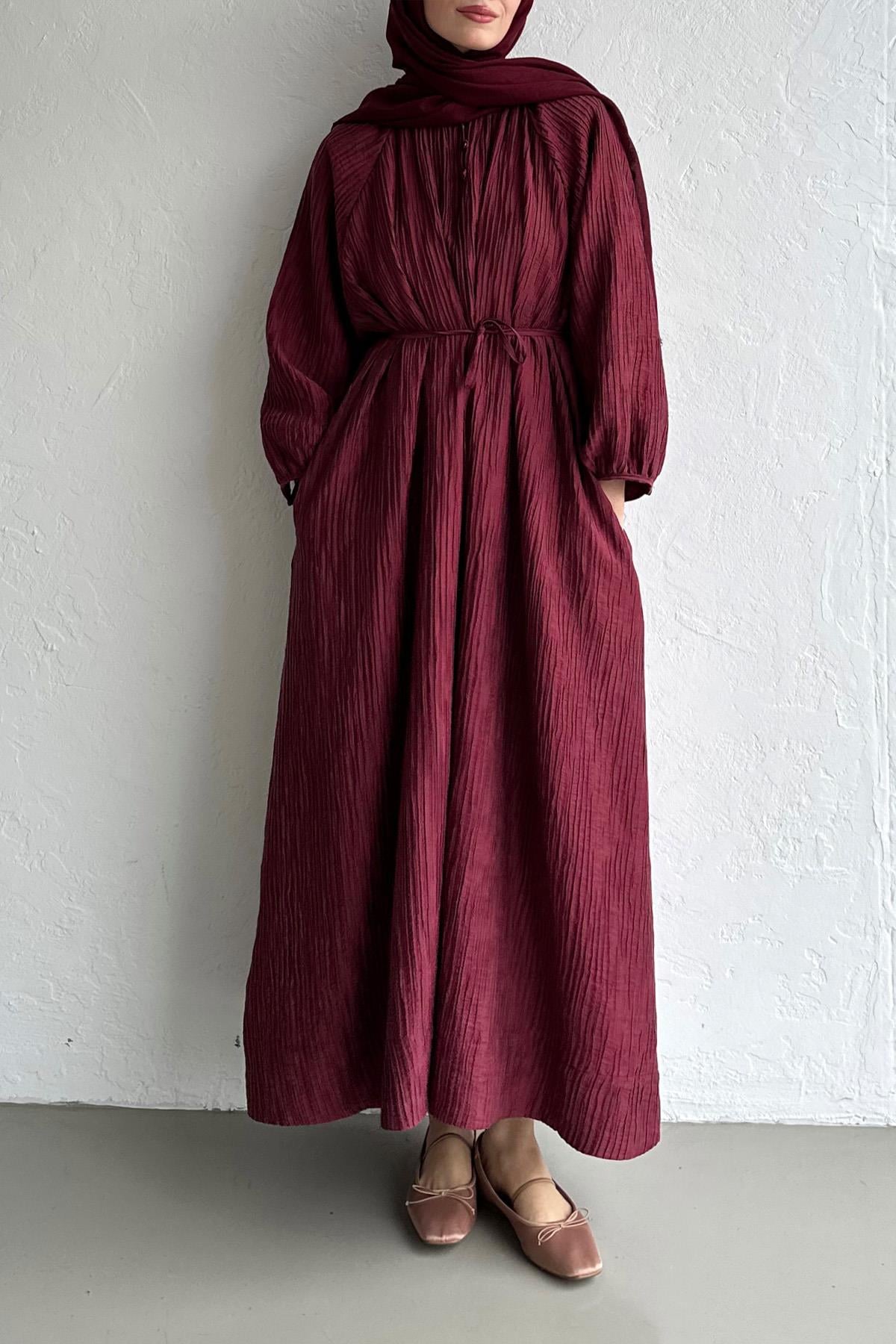 Bordo Odessa Elbise 