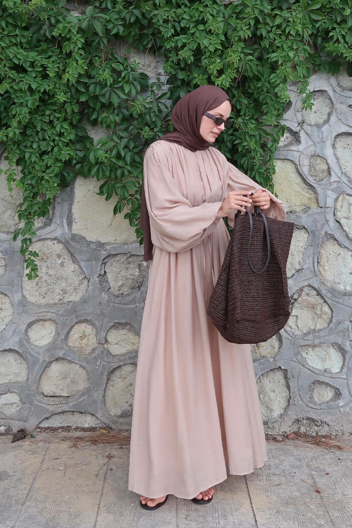 Bej Cleo Elbise