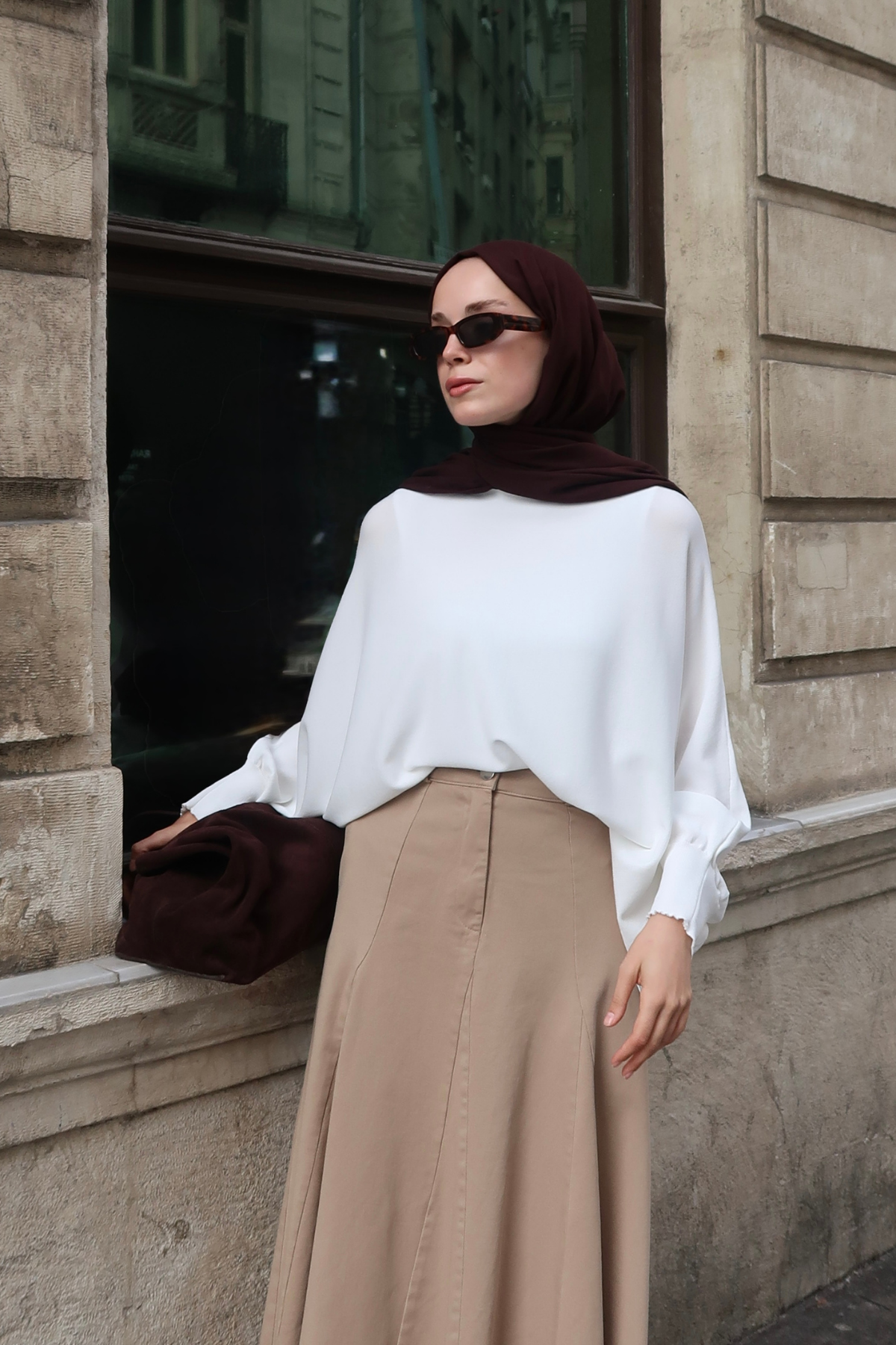 Elodie Triko Kazak Beyaz