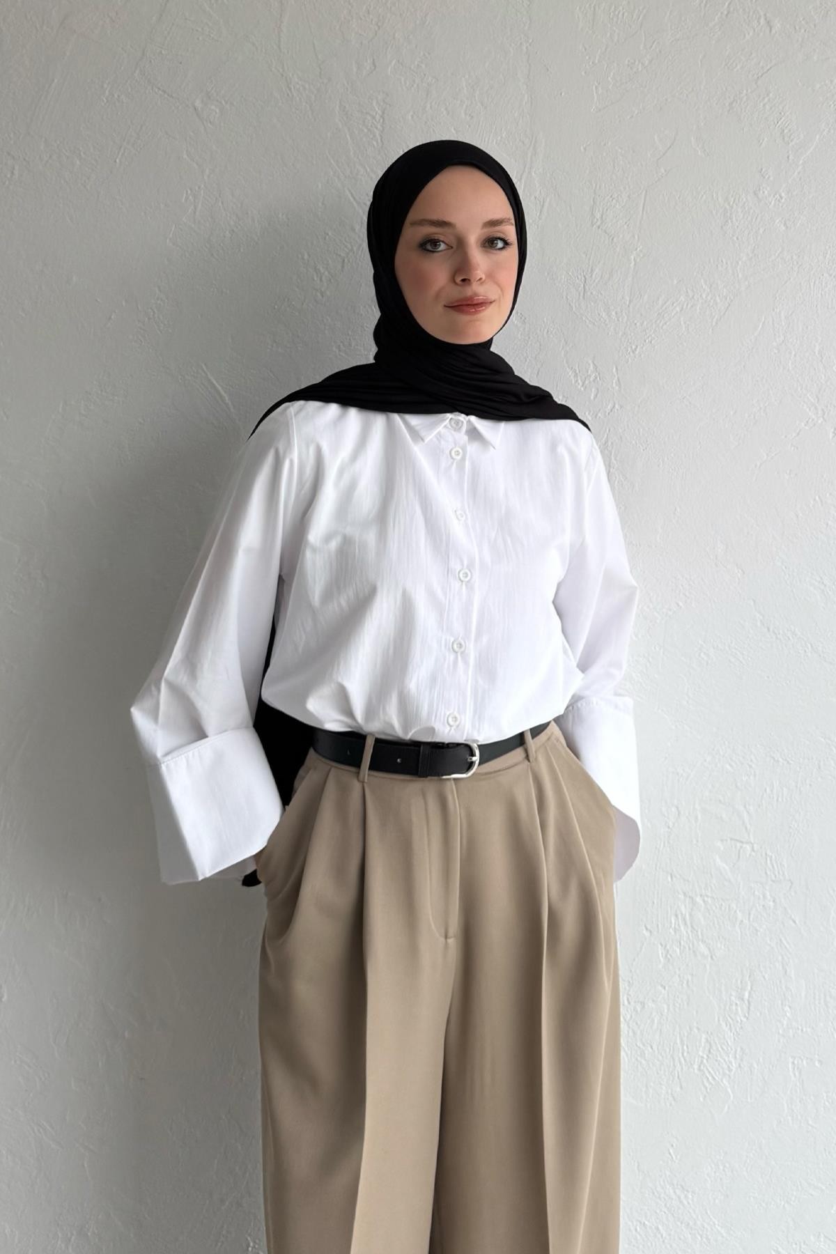 Hola Poplin Gömlek Beyaz