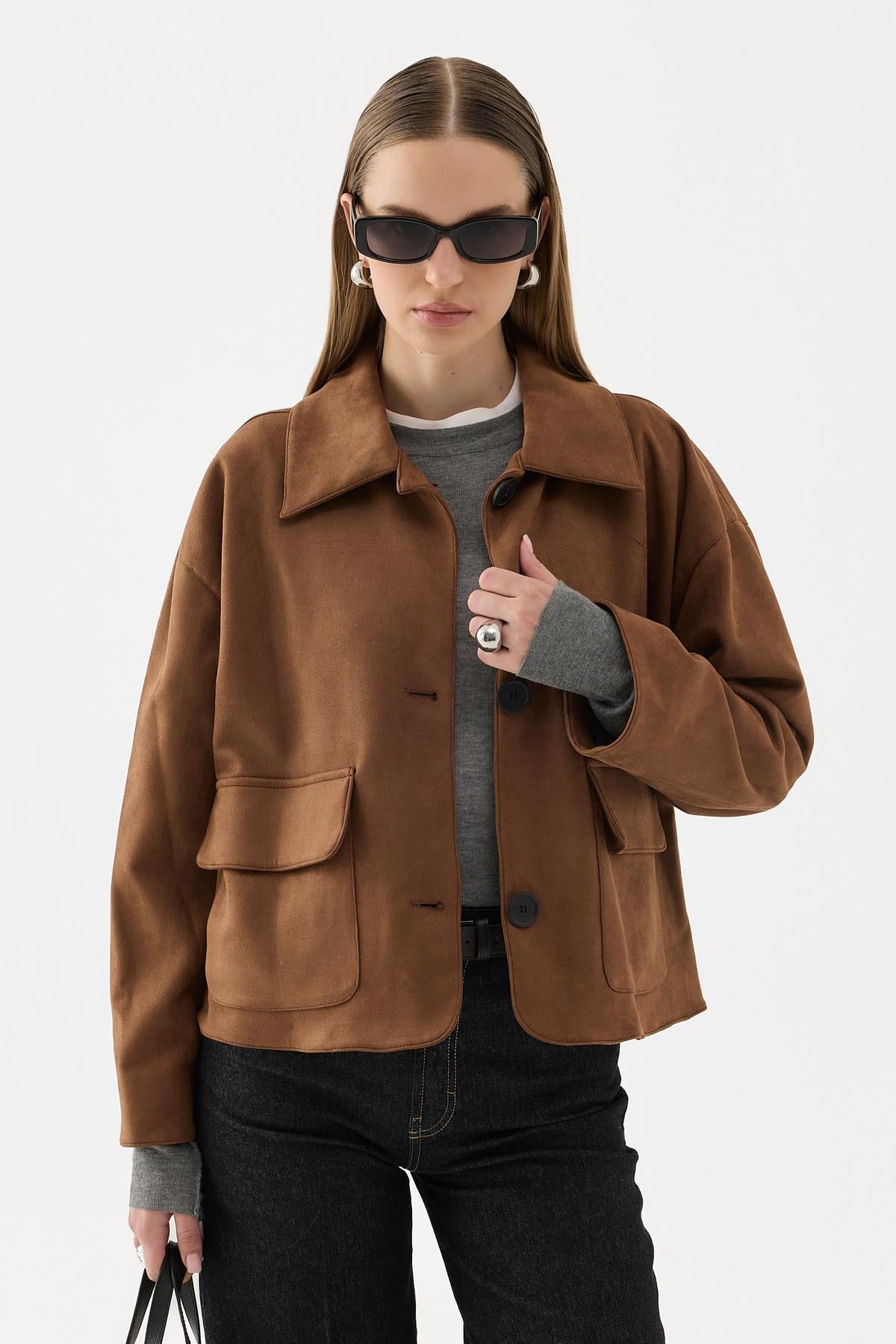 Jane Süet Ceket Camel