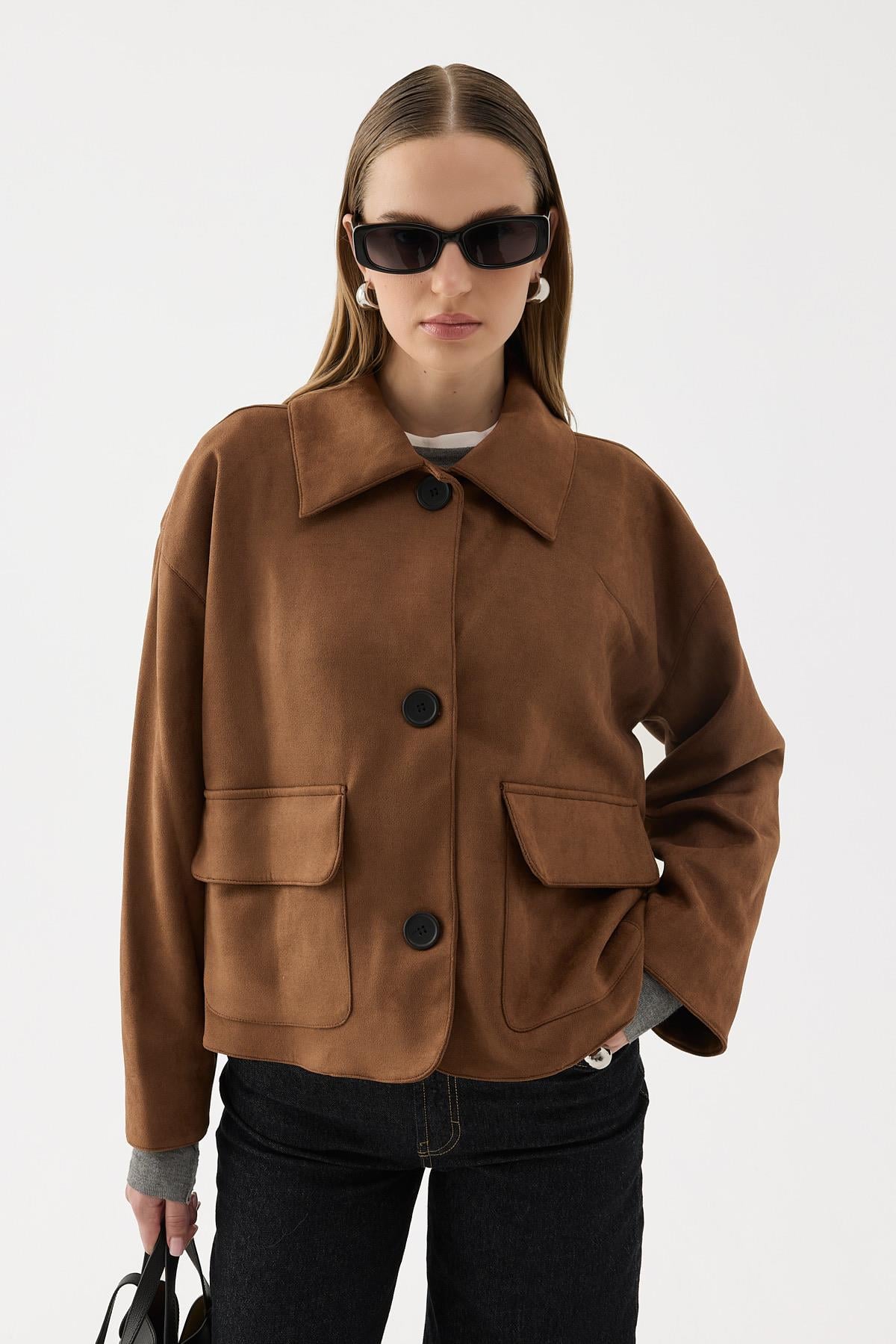 Jane Süet Ceket Camel
