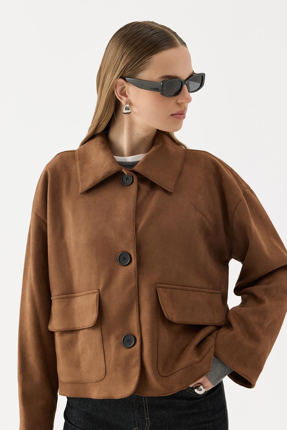 Jane Süet Ceket Camel