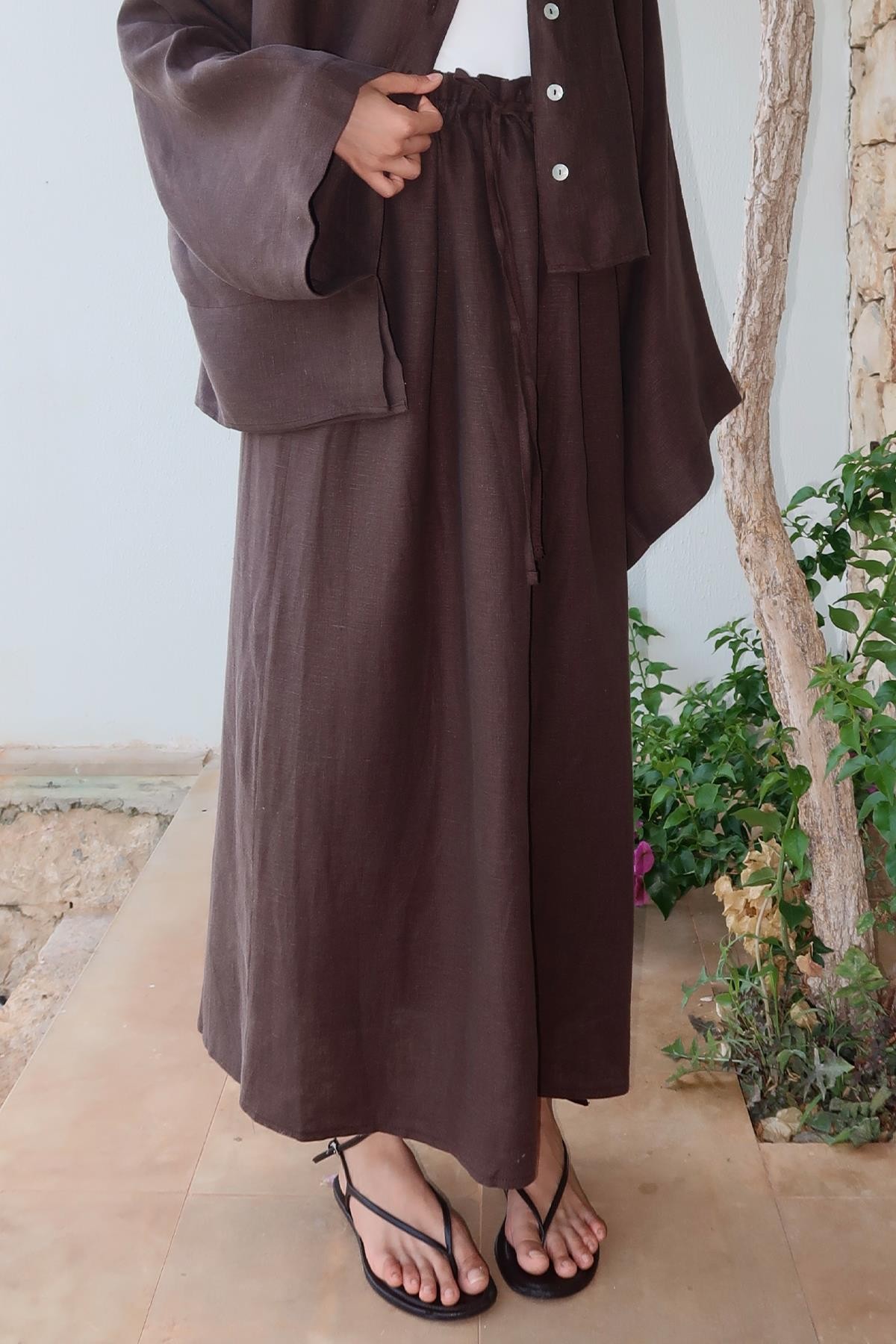 Kahve Nahla Maxi Etek