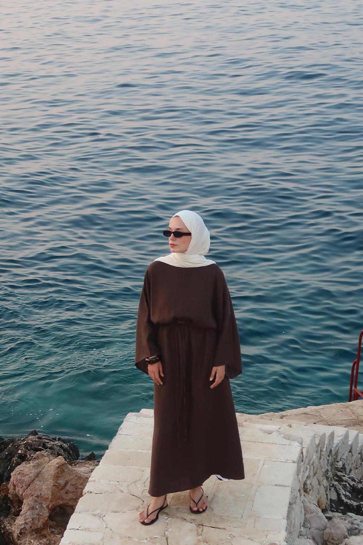 Kahve Samar Elbise