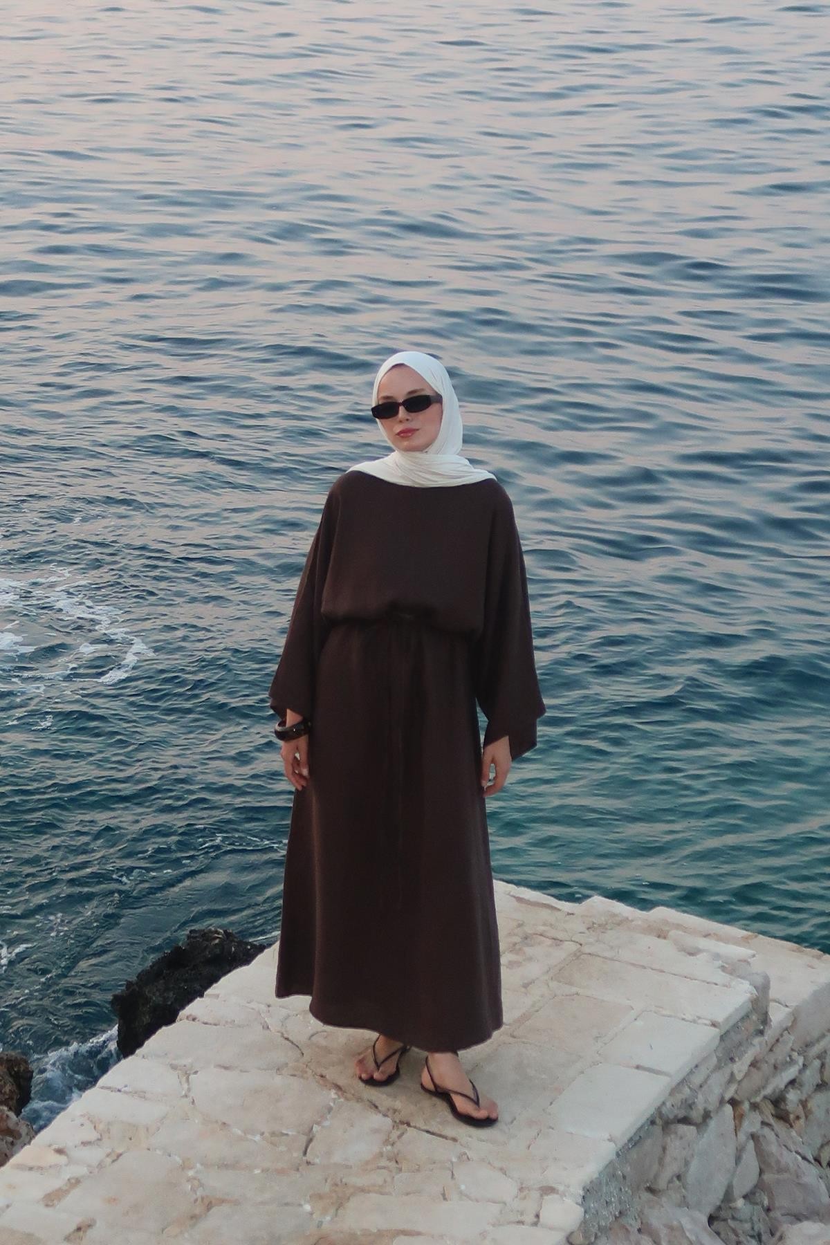 Kahve Samar Elbise