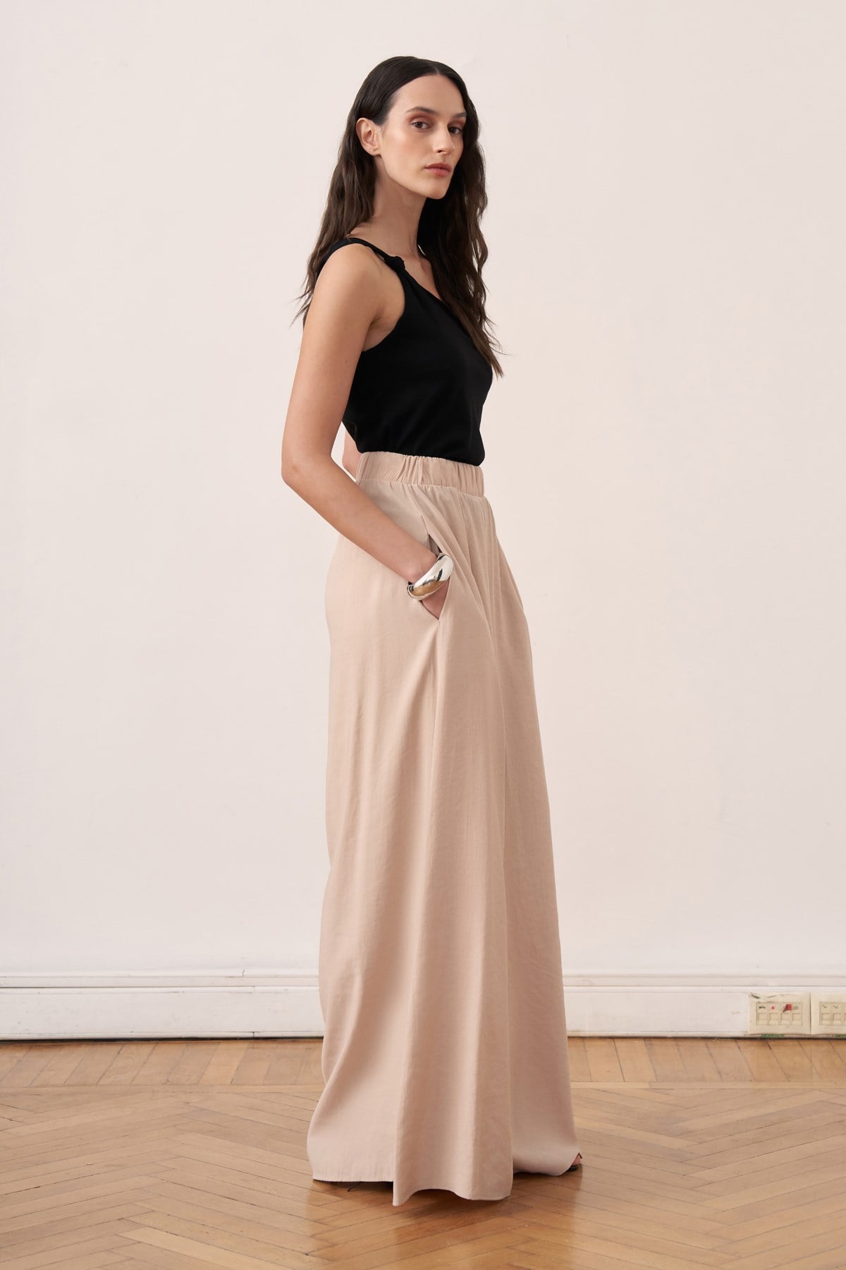 Kater Elastic Waist Pants Beige