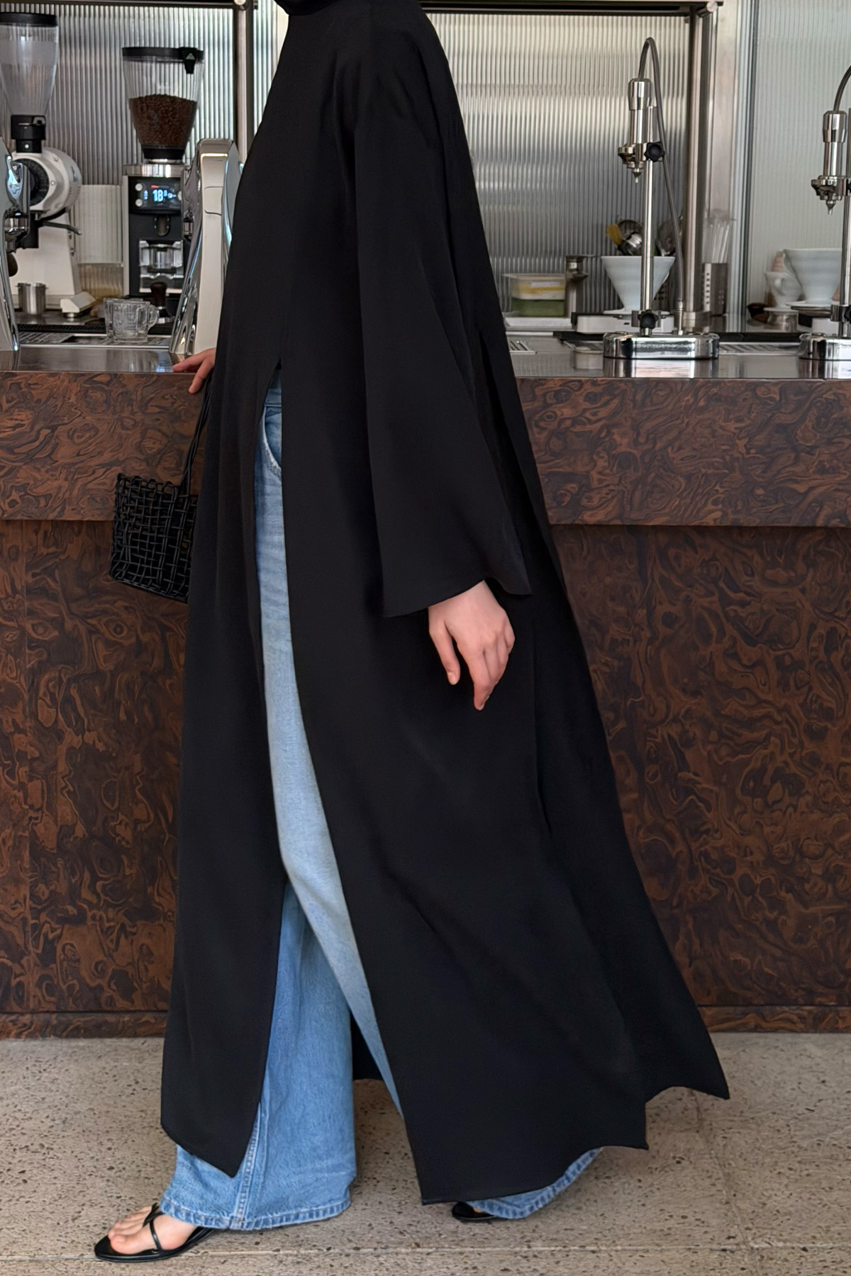 Kheesa Yırtmaç Detaylı Bluz Siyah