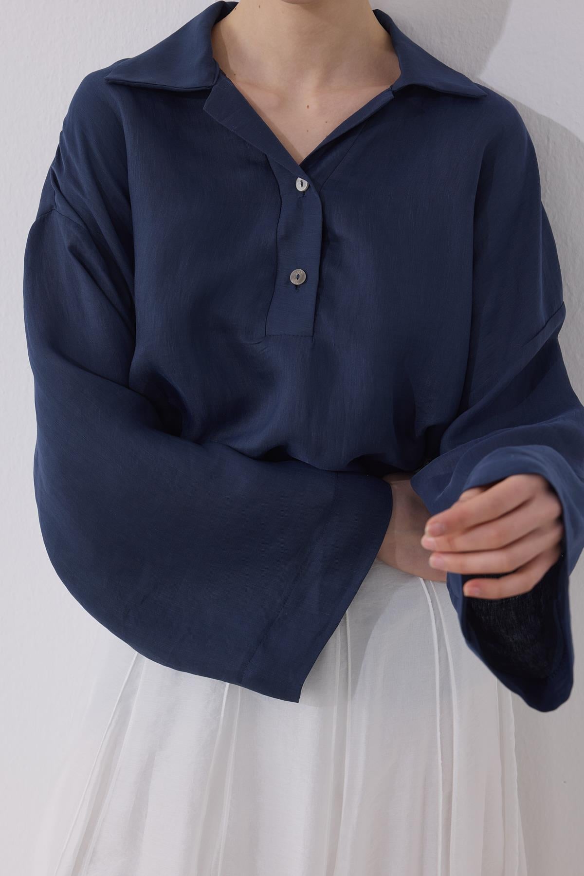 Lacivert Dalya Bluz