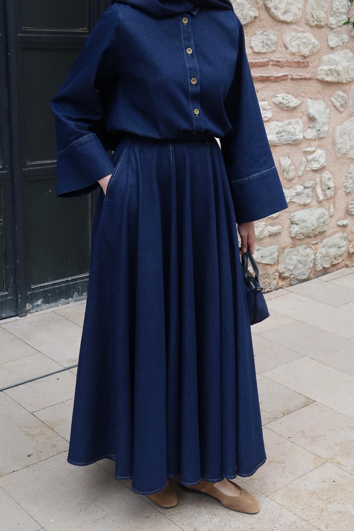 Nancy Denim Takım Lacivert