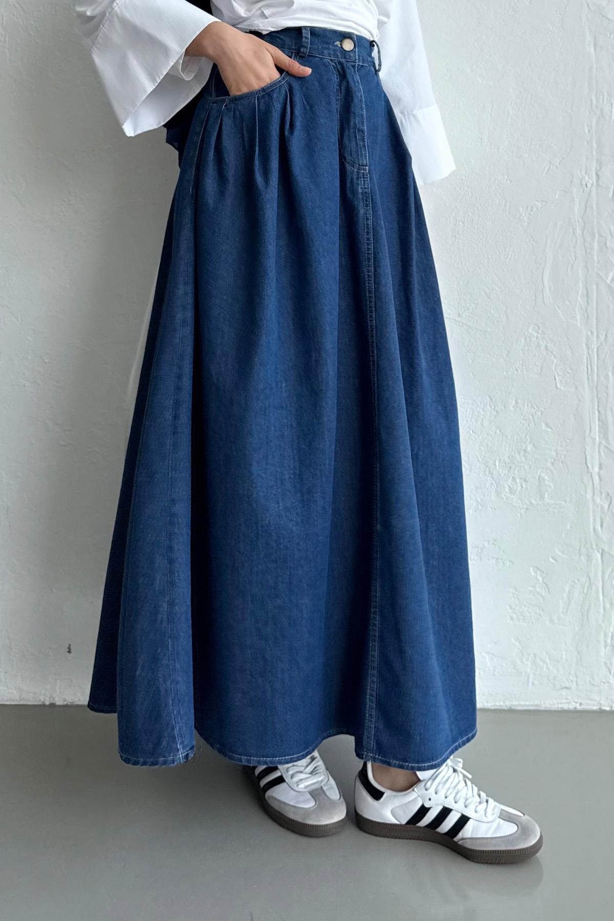 Navy Denim Etek