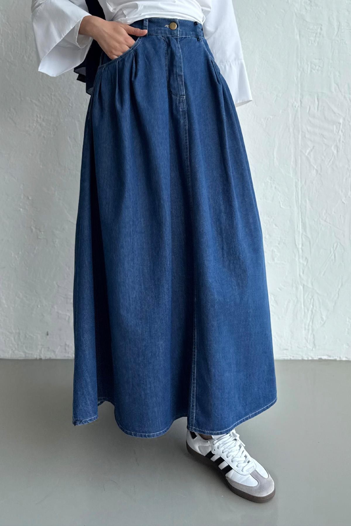 Navy Denim Etek