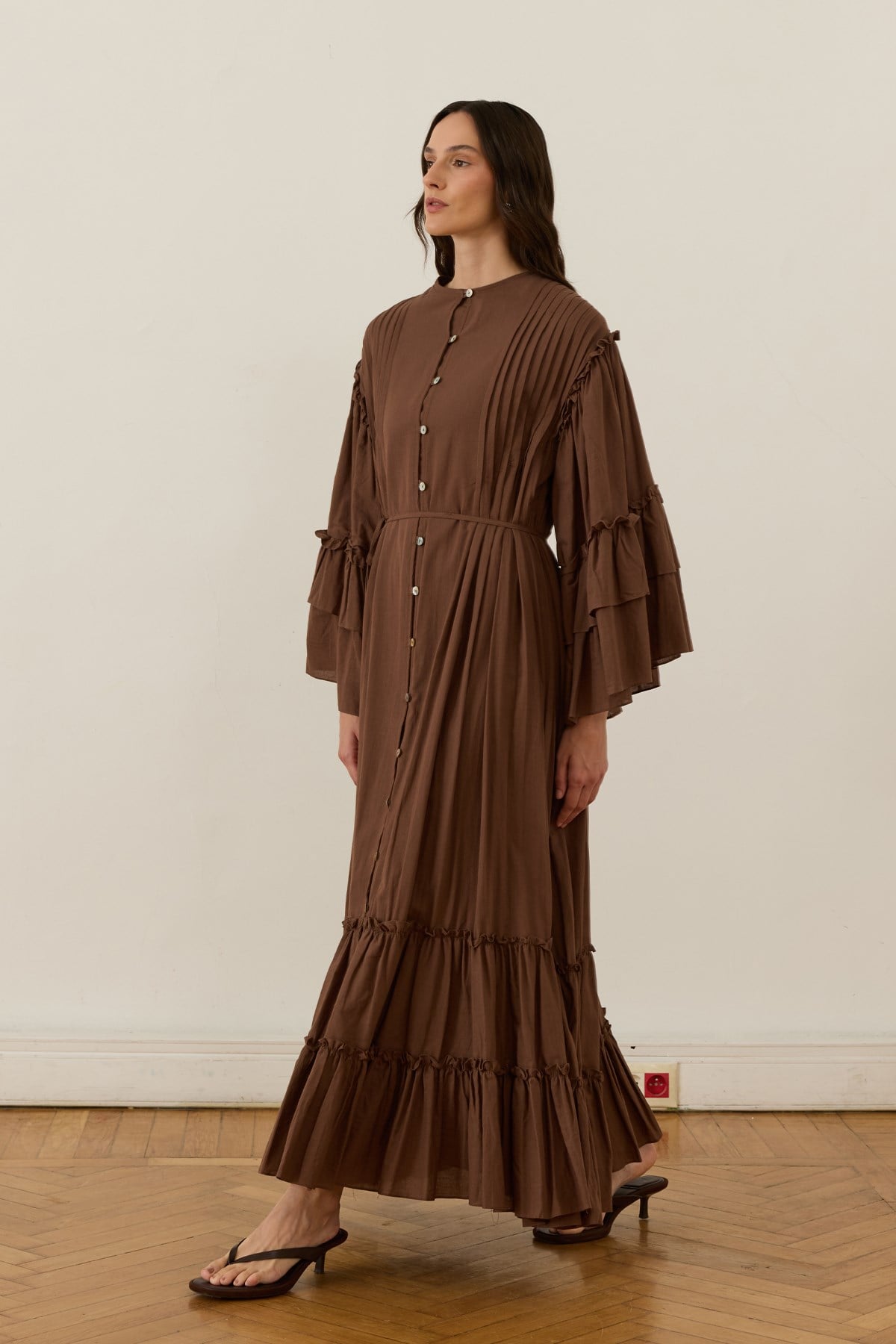 Sareena Voile Dress Brown