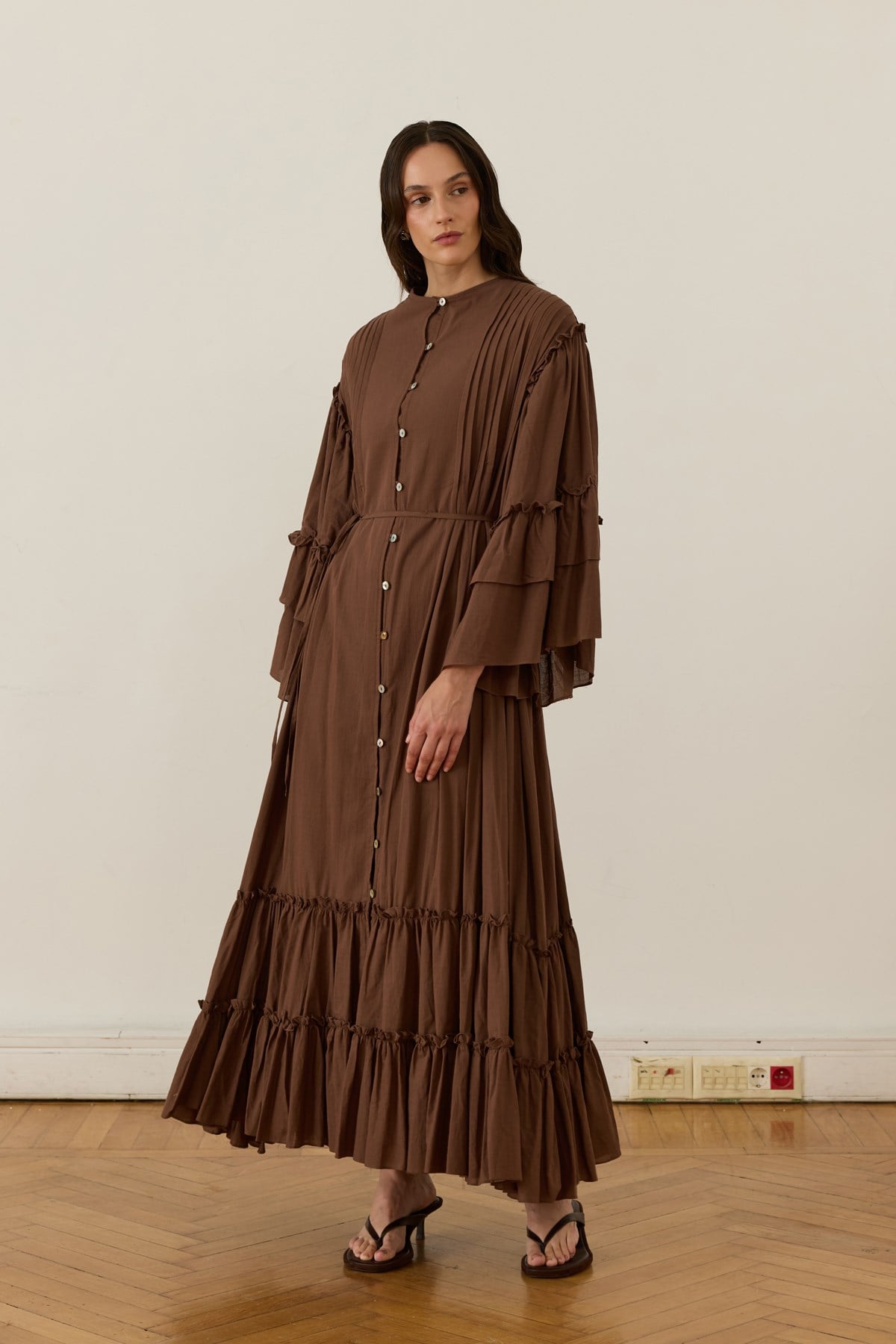 Sareena Voile Dress Brown