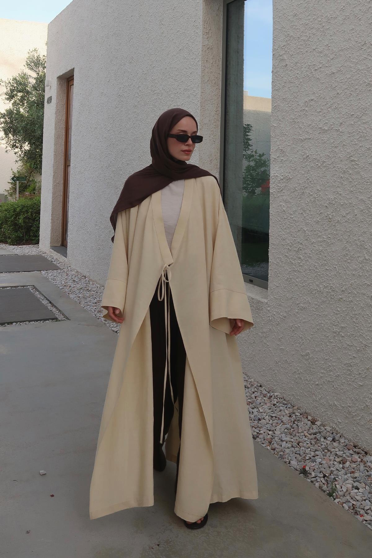 Sarı Carmen Kimono 