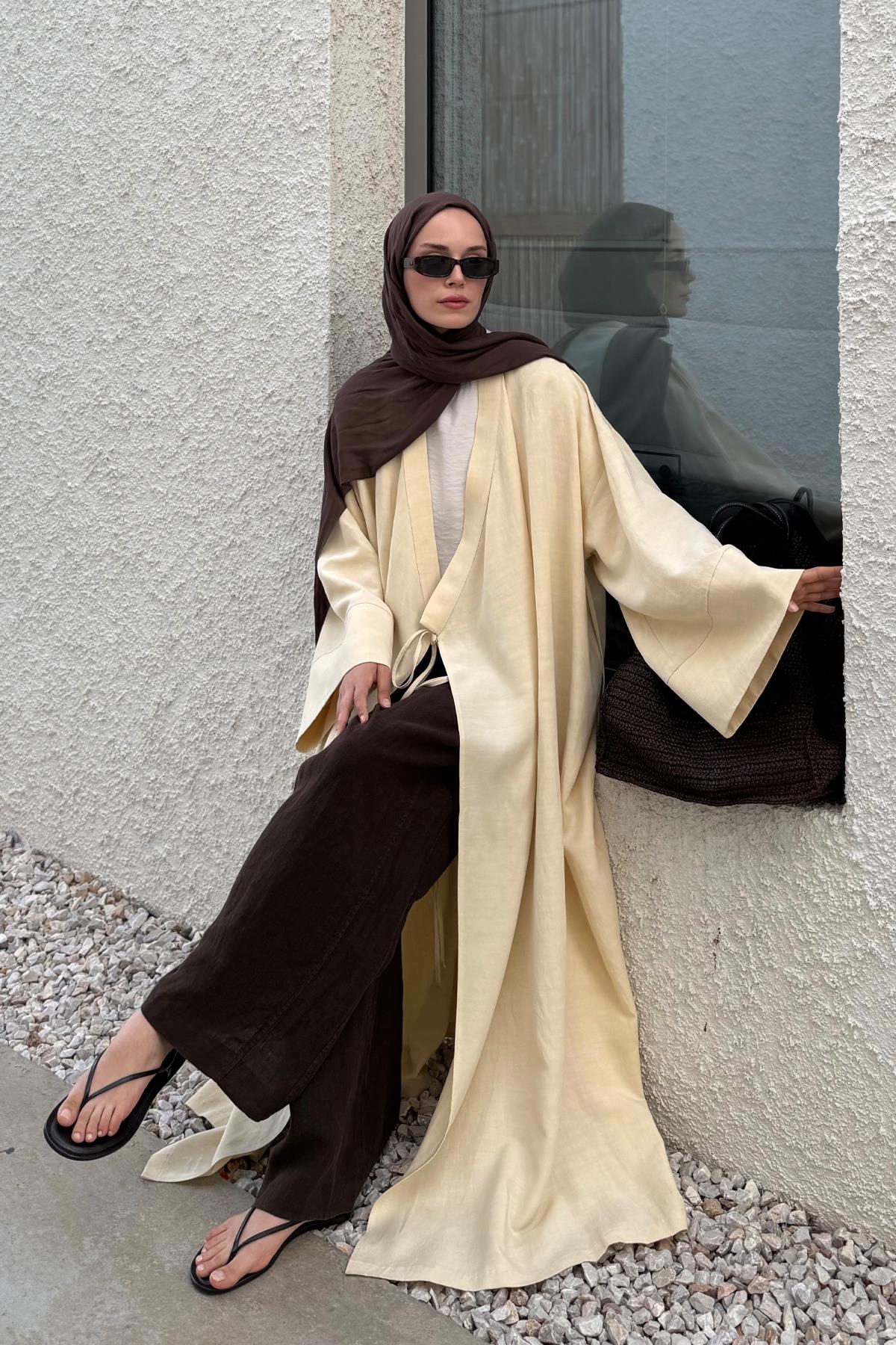 Sarı Carmen Kimono 