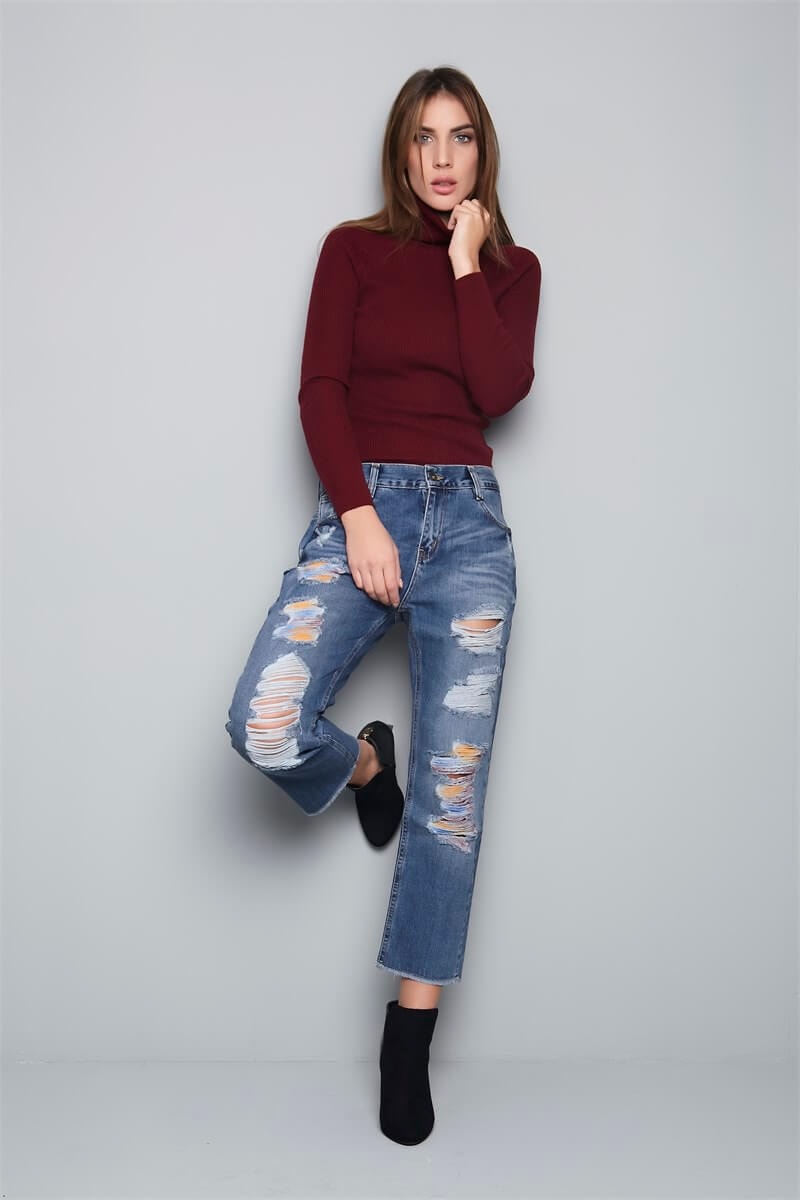 Yırtmaç Detaylı Pantolon