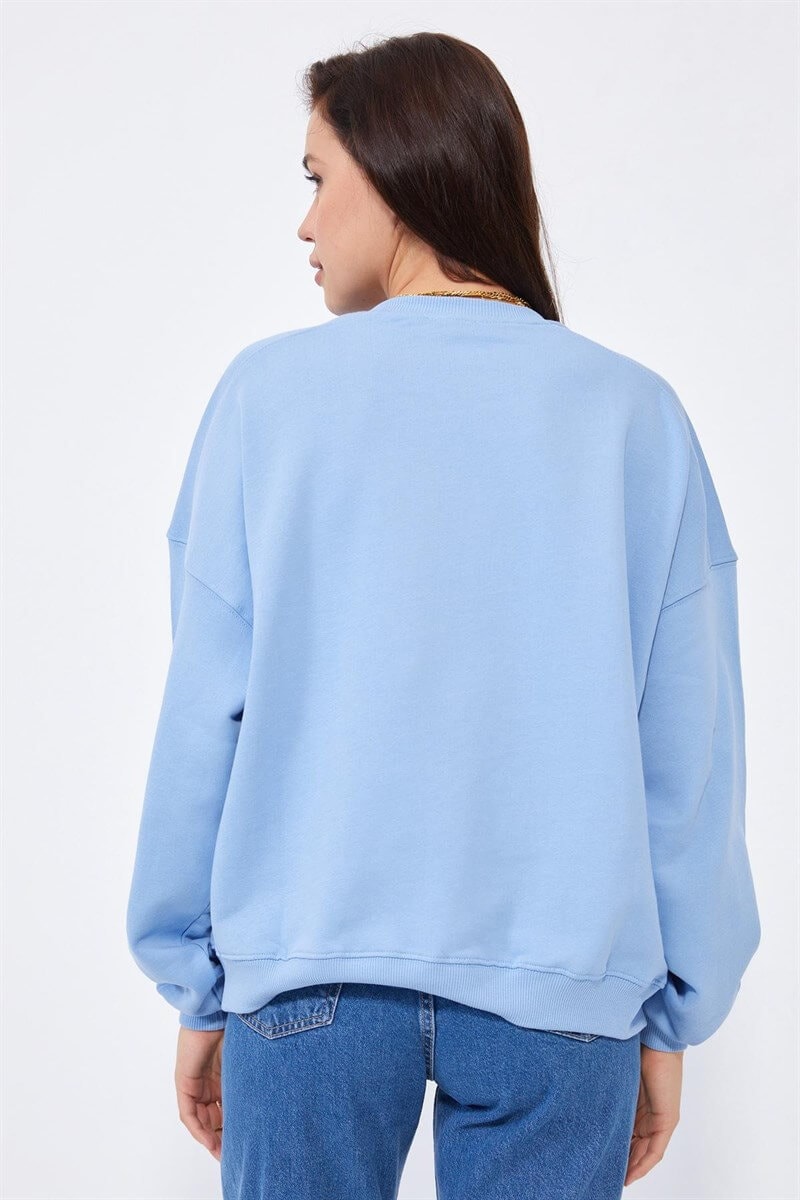 Bebe Mavi Bisiklet Yaka Oversize S-ShirtST040W72011004