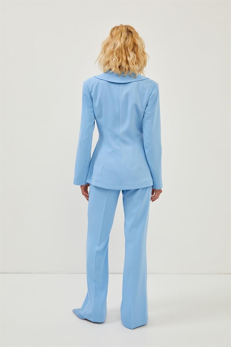 Bebe Mavi Düğüm Detaylı Anvelop Blazer Ceket Pantolon TakımST060S90350002