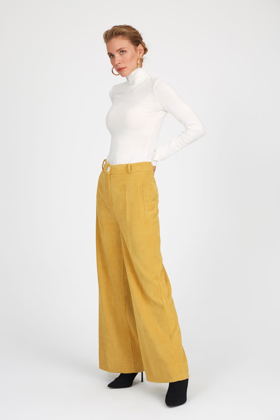 Hardal Normal Bel Geniş Paça PantolonST050W2023601