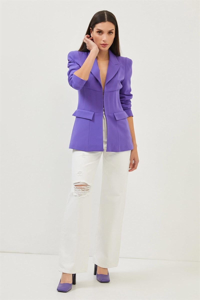 Mor Belden Oturan Blazer CeketST060W90255001
