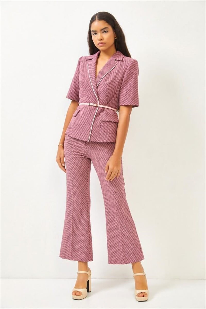 Pembe Kemerli Ceket Pantolon TakımST060S90318002