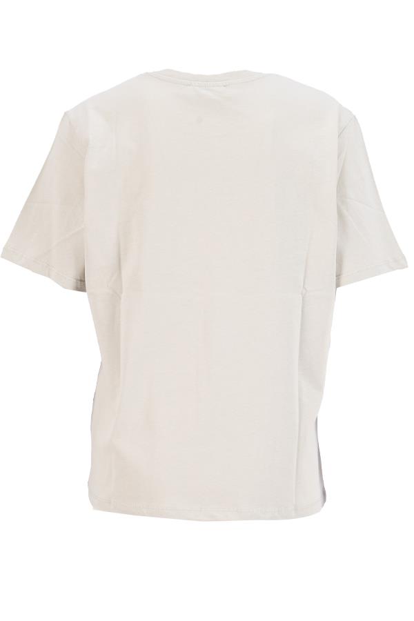 Bej Baskı Detaylı Bisiklet Yaka Basic T-Shirt Kadın T-Shirt modelleri