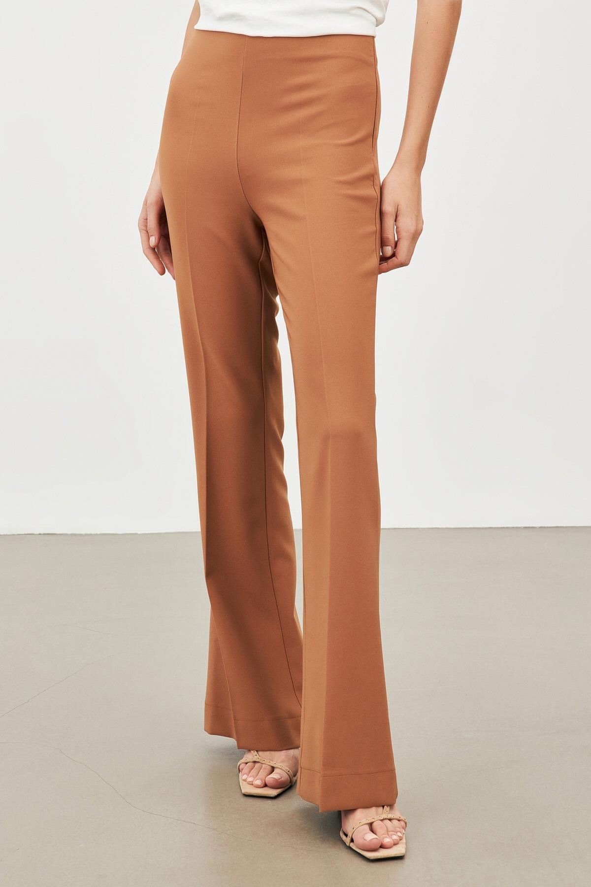 Camel Bol Paça Pantolon Kadın Pantolon modelleri