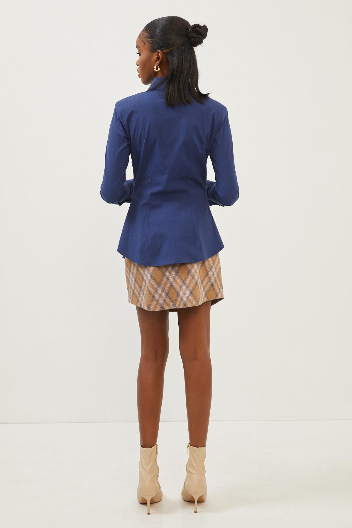 Lacivert Özel Tasarım Gömlek Kadın Gömlek modelleri