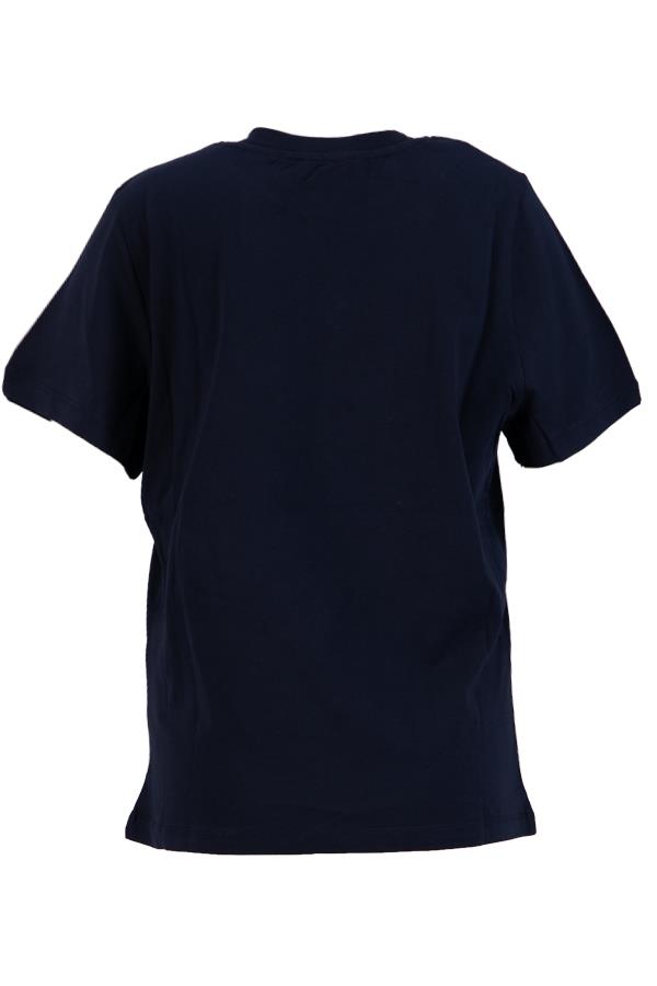 Lacivert Yakası Taş Detaylı Basic T-Shirt Kadın T-Shirt modelleri