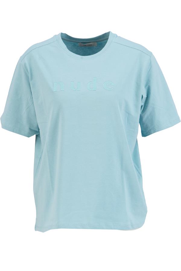 Mavi Baskı Detaylı Bisiklet Yaka Basic T-Shirt Kadın T-Shirt modelleri