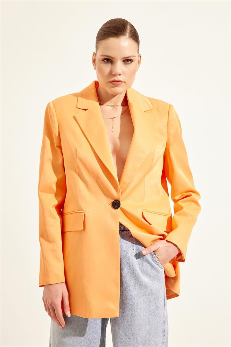 Oranj Tek Düğmeli Ceket Kadın Ceket modelleri
